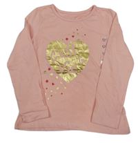 Nové - Broskvové triko se srdíčky Pep&Co.