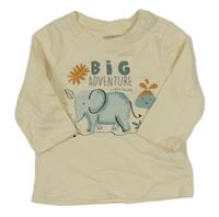 Smetanové triko se slonem