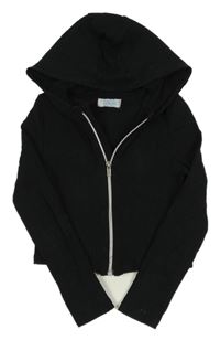 Čierna rebrovaná prepínaci crop mikina s kapucňou Primark