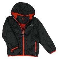 Černo-červená šusťáková sportovní funkční bunda s kapucí Crivit