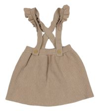 Béžová pletená rebrovaná sukňa s odepínacími trakami George