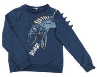 Tmavomodrá mikina s dinosaurom Pep&Co