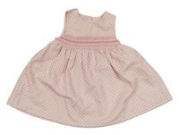 Svetloružové bodkovaná é menšestrové šaty s výšivkami little nutmeg