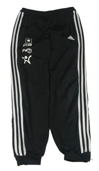 Černo-bílé sportovní tepláky s potiskem Adidas