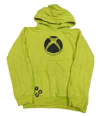 Limetková mikina s X-BOX a vreckom a kapucňou PEP&CO