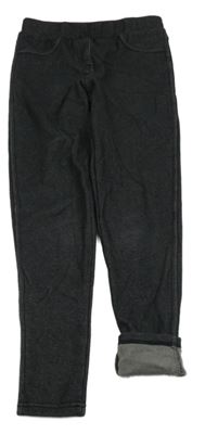 Černé zateplené tregíny riflového vzhledu YIGGA