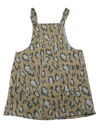 Béžovo-sivo-tmavošedo-svetlomodré vzorované vlnené šaty Next