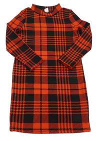 Červeno-čierne kockované vzorované šaty SHEIN