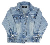 Modro-biela plesňová rifľová bunda S&D