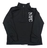 Čierna športová mikina s písmenky a nápisom a vzorom Matalan