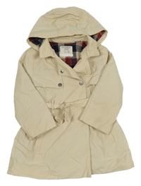 Smetanový zateplený kabát s kapucí a kapucí Zara