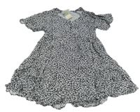 Nové - čierno-biele kvetované šaty PRIMARK