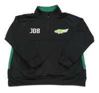 Čierno-tmavozelená thermo mikina s orelom a písmenky