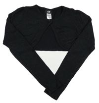 Černé melírované propínací svetrové bolérko so trblietkami H&M