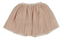 Svetloružová trblietavá tylová sukňa H&M