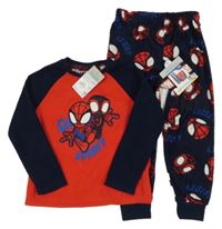 Nové - červeno-tmavomodré fleecové pyžama so Spider-many PRIMARK