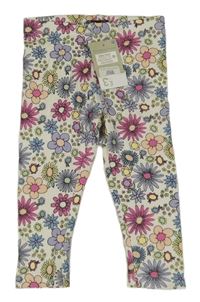 Nové - bílé květované legíny PRIMARK