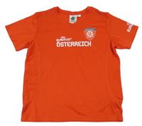 Červené funkčné futbalové tričko so znakom