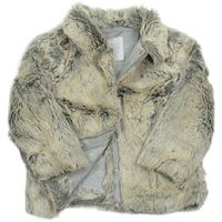 Béžovo-sivý kožušinový zateplený kabát Tu