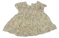 Bílo-barevné květované mušelínové šaty Primark
