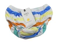 Bílo-barevné pruhované plavkové plenkové kalhotky M&S