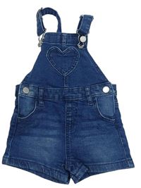 Modré riflové laclové kraťasy se srdcem Denim Co.