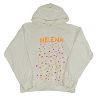 Smotanová mikina s bodkami a kapucňou