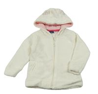 Smotanová chlpatá prepínaci mikina s kapucňou s uškami Lupilu