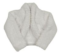 Biele vzorované chlpaté podšité bolerko