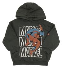 Tmavosivá mikina so Spidermanem a kapucňou Marvel