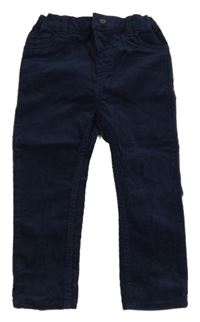 Tmavomodré menšestrové nohavice H&M