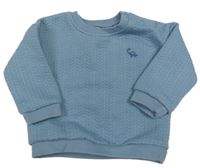 Modrošedá prošívaná mikina s výšivkou Tu