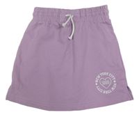 Levandulová tepláková sukňa s nápisom a srdcem Y.F.K.