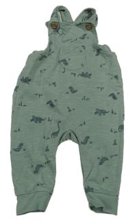 Zelenošedé laclové tepláky s dinosaury Topomini