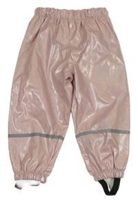 Růžové třpytivé nepromokavé podšité kalhoty Kiki&Koko