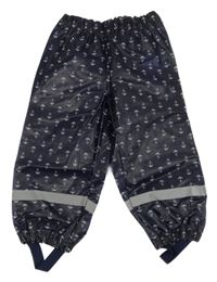 Tmavomodré nepromokavé kalhoty s kotvami Lupilu