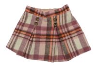 Starorůžovo-krémovo-hnedá kockovaná sukňa Primark