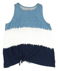 Modro-bílo-tmavomodrý top TCM