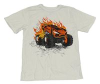 Biele tričko s monster truckem