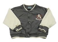 Tmavošedo-béžová baseballová mikina s Mickeym Disney