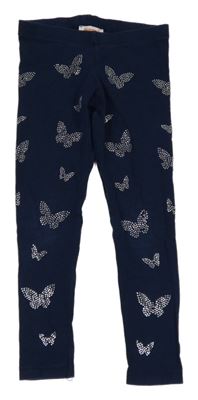 Tmavomodré legíny s motýly z kamínků Bluezoo