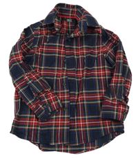 Tmavomodro-barevná kostkovaná košile Next