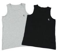 2x tílko - černé + šedé melírované River Island