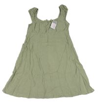 Nové - Khaki ľanové šaty Primark
