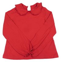 Červené tričko s golierikom H&M