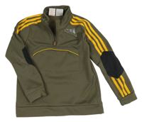 Khaki sportovní mikina s logem Adidas