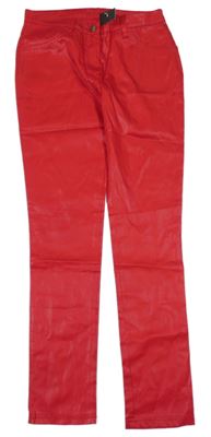 Nové - Červené lesklé skinny nohavice