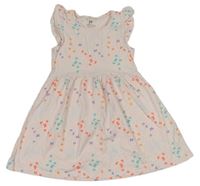 Svetloružové šaty s farebnymi motýlikmi H&M