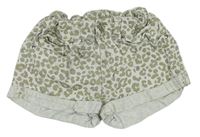 Béžové rifľové kraťasy s leopardím vzorom H&M