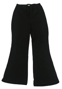 Čierne rebrované flare legíny River Island